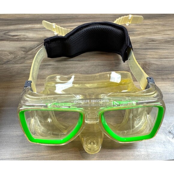 Ocean Master Z2 Equalizer Purge Dive Mask Q-Strap And Flex Dry Snorkel NeonGreen - Picture 3 of 6